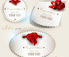Holiday label sticker vector with bow