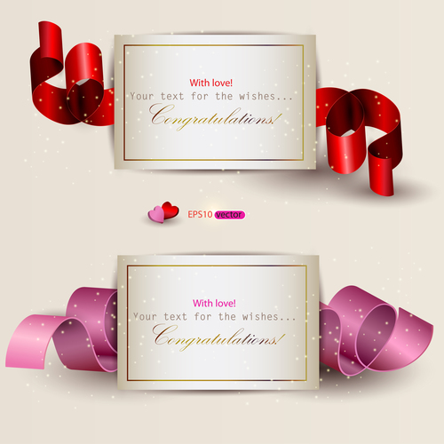 Holiday labels stickers and ribbon vector