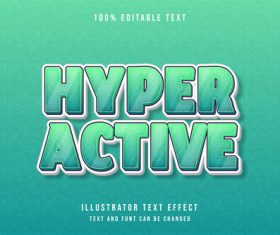 Hyper active 3d editable text vector