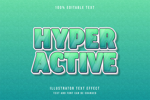 Hyper active 3d editable text vector