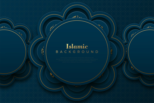 Islamic classic ornaments background vector