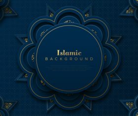 Islamic decorative style blue background vector
