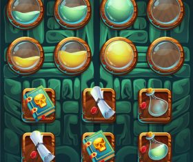 Item synthesis game interface design vector