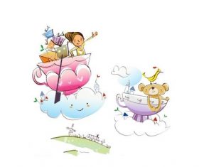 Kid’s fantasy concept illustration vector