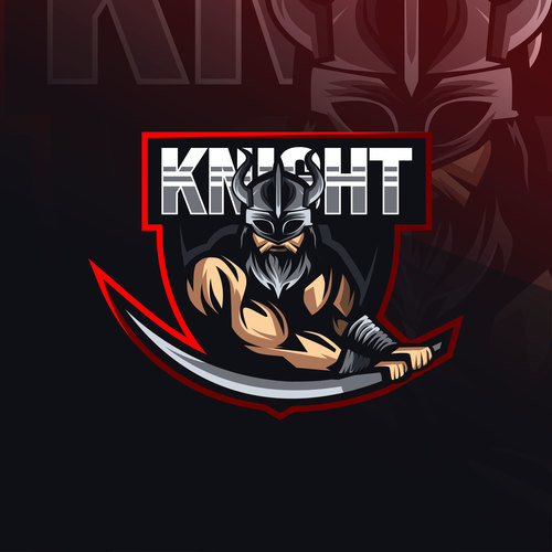 Knight game mascot design vector