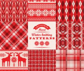Knitted christmas elements seamless background vector