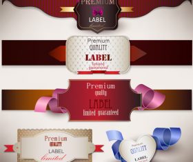 Label sticker vector decorated with different bows