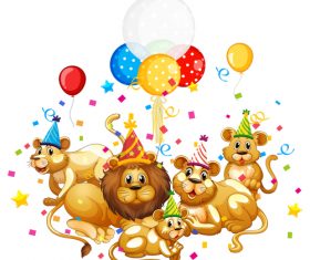 Lion party vector