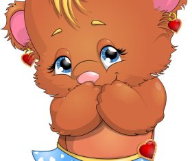 Little bear cartoon vector in skirt