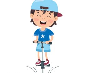 Little boy who loves sports vector