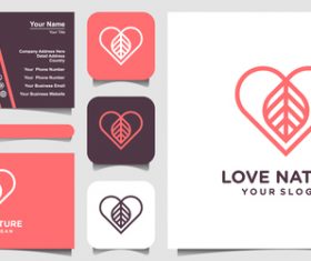 Love nature business card logo vector