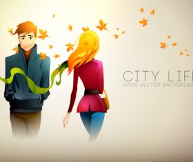 Lovers breaking up cartoon illustration vector