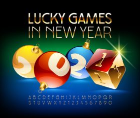 Lucky games in new year vector