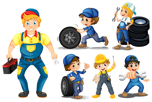 Maintenance worker cartoon vector