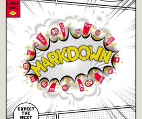 Markdown comic bang vector