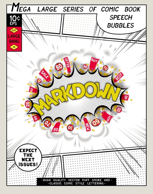Markdown comic bang vector