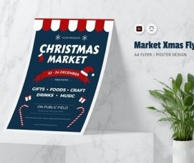 Market XMas Flyer vector