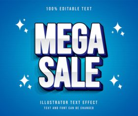 Mega sale 3d editable text vector