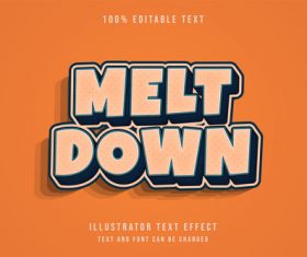 Melt down 3d editable text vector