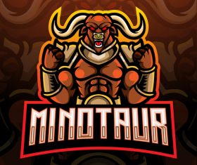 Minotaur game mascot design vector