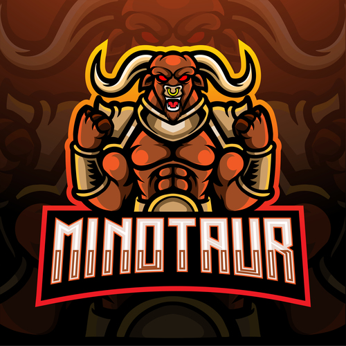 Minotaur game mascot design vector