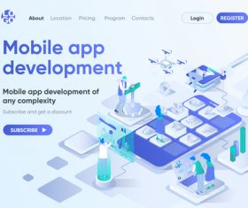Mobile app development concept vector