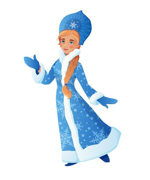 Mythological character Snow Princess illustrations vector