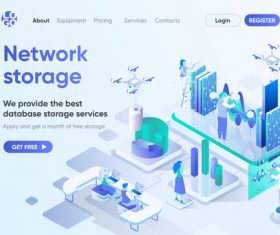 Network storage new technologies concept vector