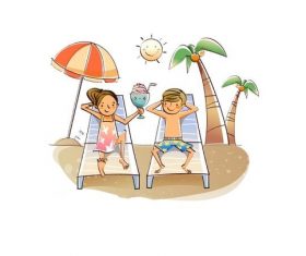 Nice seaside vacation concept illustration vector