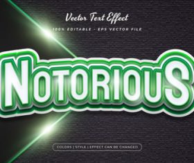 Notorious embossed texture effect font text vector