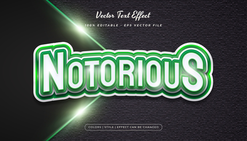 Notorious embossed texture effect font text vector