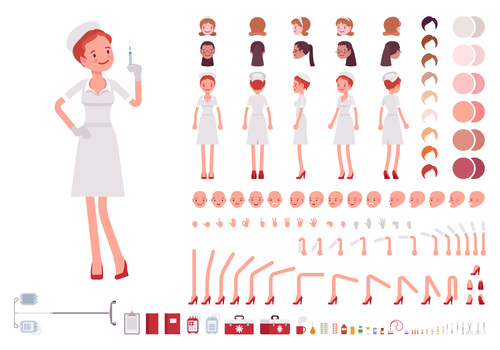 Nurse character cartoon design vector