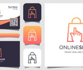 Onlineshop business card logo vector