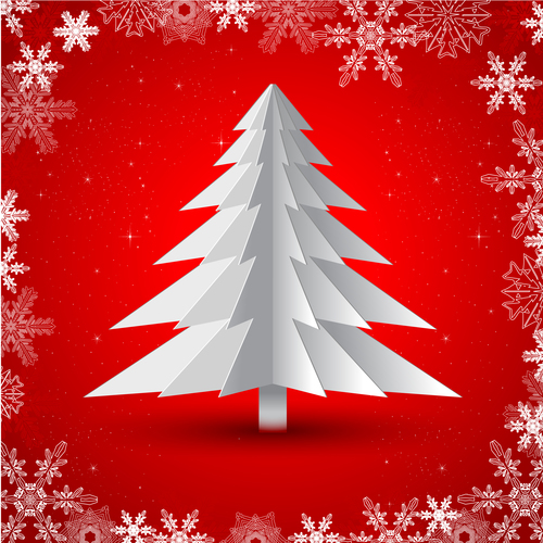 Origami Christmas Tree Vector