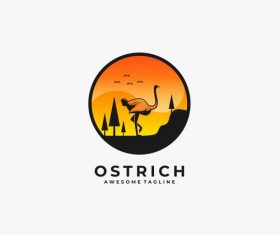 Ostrich logos vector