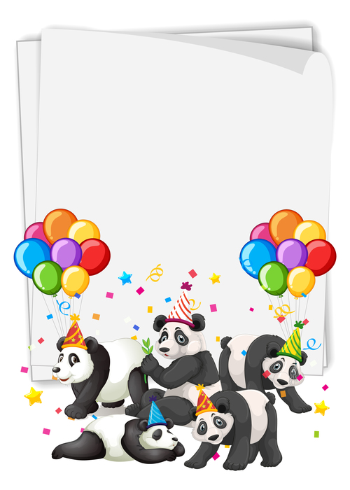 Panda party vector