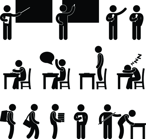 People pictograms vector in class