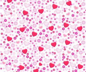 Pink heart seamless background pattern vector