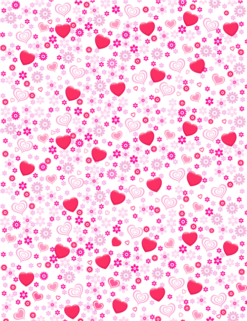 Pink heart seamless background pattern vector