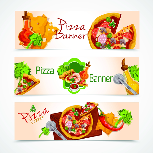 Pizza banner vector