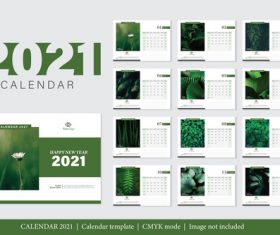 Plant background 2021 calendar vector