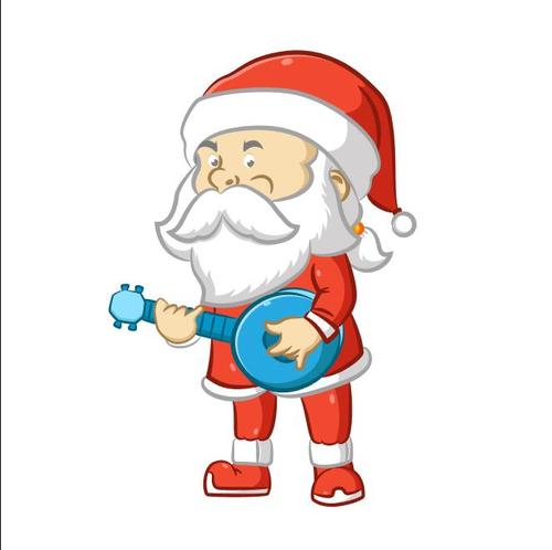 Playing guitar santa vector