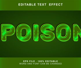 Poison 3d editable text style effect vector