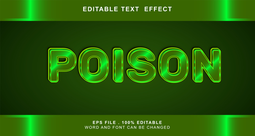 Poison 3d editable text style effect vector