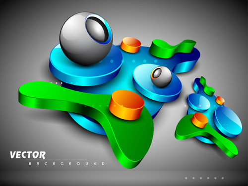 Polygonal color 3D background vector