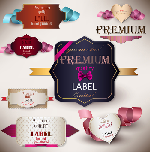 Premium quality label sticker vector