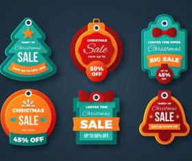 Pretty cartoon Christmas sale label vector