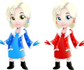 Pretty cartoon girl vector