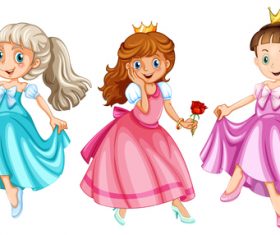 Pretty little princess cartoon vector