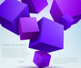 Purple cube 3D background vector